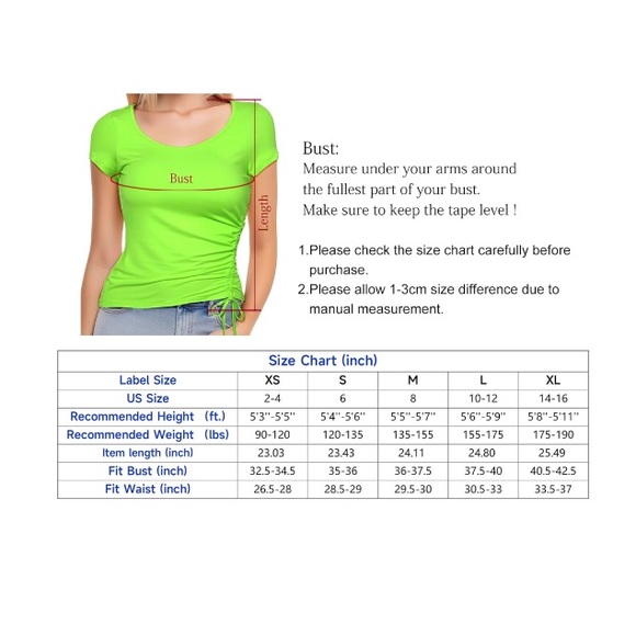 🌻4/$20 BONCHOIX Ruched Side Drawstring Slim Fitted Top Size XS New With Tag - Picture 6 of 10